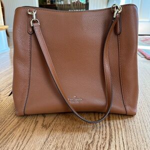 Kate Spade Jackson Triple Compartment Shoulder bag in Gingerbread leather NWT